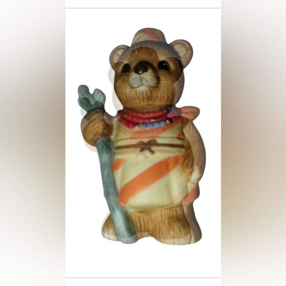 Vintage HOMCO #1406 International Bear Porcelain Figurine African Tribe